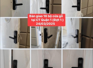 CÔNG TRÌNH LẮP 22 BỘ KHÓA VÂN TAY CỬA GỖ CHO DỰ ÁN CÔNG TY TẠI QUẬN 10, TP. HCM