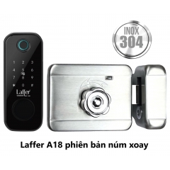 KHÓA VÂN TAY CỬA CỔNG MỘT MẶT NÚM VẶN CHỐNG MƯA LAFFER A18